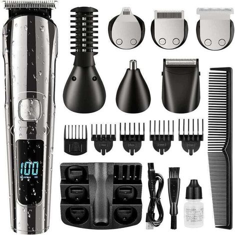 Beard Trimmer, Cordless Hair Trimmer for Men, Waterproof for Body, Mustache, Nose, Ear, Face, Electric Shaver, All-in-1 Grooming Kit, USB Rechargeable (1/4)