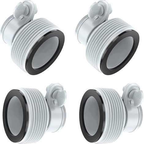 Adattatore per tubo flessibile per pompe, confezione da 4, adattatore per tubo da piscina per raccordi da 1,5" e 1,25". (1/5)