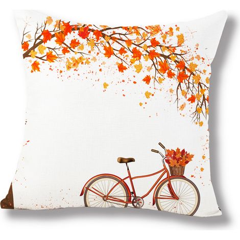 Housse de coussin décorative pour la Saint-Valentin, en coton, 45 x 45 cm, motif arbre rouge et cœur, vélo, décoration pour canapé, voiture, style B (1/2)