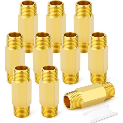 2pièces en laiton Long mamelon, 1/2 BSP 50mm de longueur raccord tuyau 10pièces 1/450 (1/5)