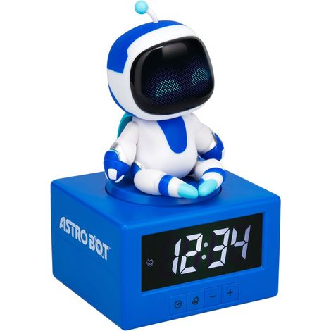 Paladone Astro Bot Icon - Reloj despertador digital con función de repetición y luz nocturna, funciona con pilas de 17 cm, reloj con figura de Astro Bot para niños y jugadores