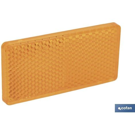 Catadióptrico ámbar adhesivo 71 x 35 mm, resistente y homologado para vehículos (1/5)