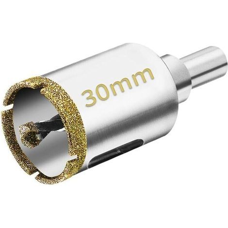 Scie cloche diamantée de 30 mm avec foret de guidage : Idéale pour les carreaux, le verre, la céramique, le marbre et le granit. (1/4)