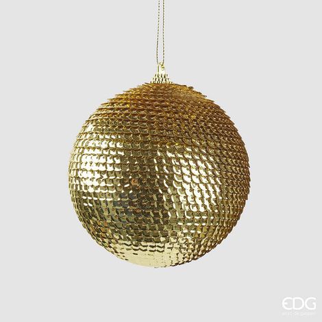 EDG Enzo De Gasperi Addobbo Natale Palla Squame D10 Cm Gold (1/2)