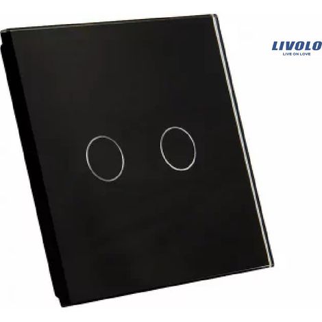 Interruttore singolo Livolo 702-62 in vetro nero, 2 pezzi (1/3)
