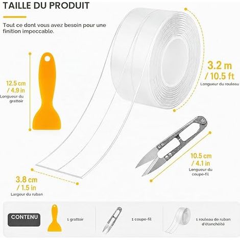 Bande d’Étanchéité Autocollante, Ruban Imperméable Anti-Moisissure (1/4)