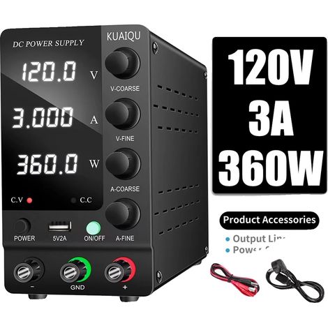 Fuente de alimentación, doble salida, carga inteligente, 120 V 3 A (una sola salida) (1/2)