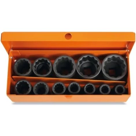 Beta 720B/C12 Jeu de clés à douilles polygonales phosphatées 1/2" 12 pcs.