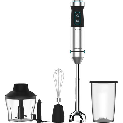 Cecotec Frullatore a Immersione Power Titanblack 1500 XL Cream&Crush, Potenza 1500 W, Lama A 4 Foglie con Rivestimento in Titanio, Piede XL, Cappa Antispruzzo, Velocità Regolabile, Funzione Turbo (1/5)