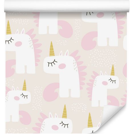 Carta da parati con unicorni addormentati in stile scandinavo per soggiorno e camera da letto, 50x1000 (1/5)
