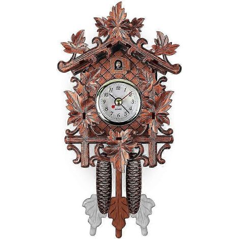 Horloge murale coucou, réveil, horloge de salon vintage en bois 005