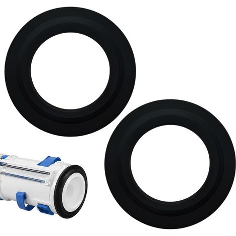 2PCS Joint Chasse d'Eau WC en Silicone, 72 mm x 45 mm Joints Valve Chasse-d'eau de Rechange, Compatible avec Siamp Optima 49 50，Rondelle d'Étanchéité pour Mécanisme de Toilette, Noir (1/5)