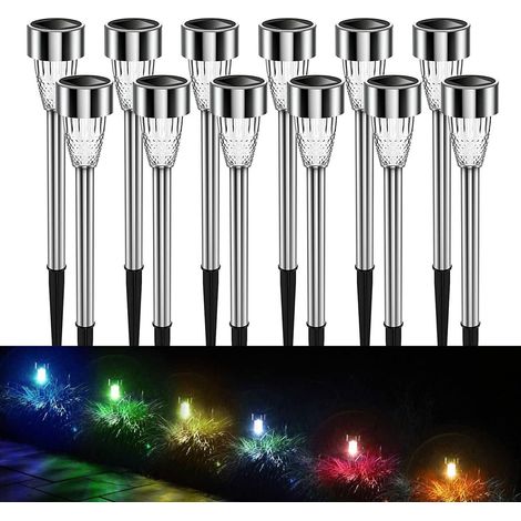 Lampe Solaire Extérieure - Acier Inoxydable - LED - 40 cm - Étanche IP44 - Pour Allée Jardin Terrasse - 12 Pièces (1/5)