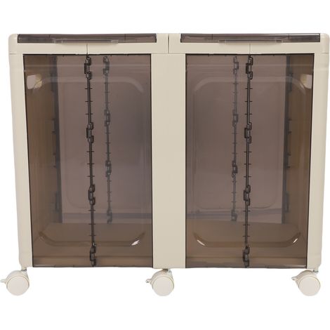 Bac Rangement Empilable Pliant Roulettes Portes Transparentes Jouets Vêtements Livres 2 Niveaux (1/5)