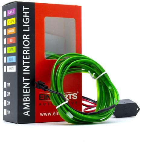 Luce ambientale a LED in fibra ottica per auto 12V verde 3 metri (1/4)