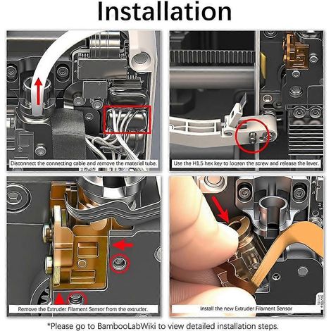 Hall-Effekt-Schaltplatine für Hicarer 3D-Drucker, kompatibel mit Bambu Lab P1P/P1S Filamentsensor und FPC-Kabel. (1/5)