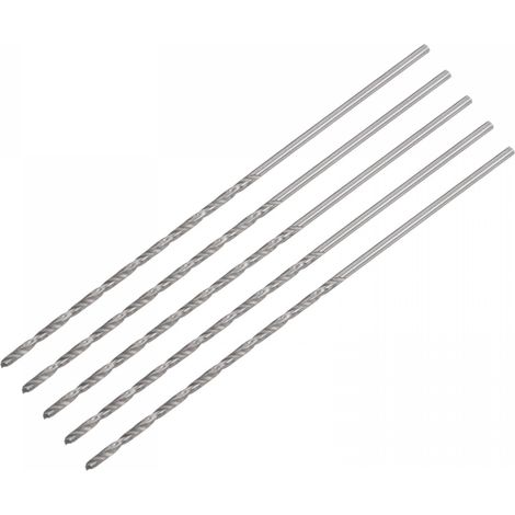 5 Pcs 1.2mm Mini Micro Forets Hélicoïdaux Haute Vitesse Acier Droit Tige Extra Long Perceuse Pointe 65mm pour Aluminium Alliage (1/5)