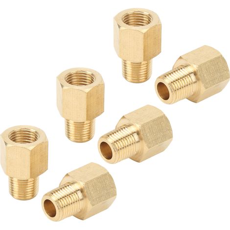 Raccord laiton 6 pièces adaptateur 1/8 BSPT femelle NPT, raccord de ligne carburant véhicule, filetage conique, connecteur tuyau auto, kit 6 unités. (1/5)