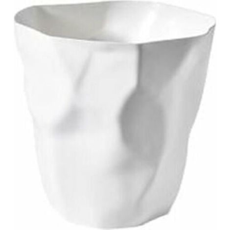 Poubelle de bureau, protection de l'environnement poubelle en plastique de bureau de chambre à coucher irrégulière (blanc) (1/5)