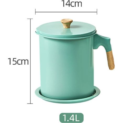 Filtre à huile 1,4 L, aspect bois, facile à utiliser, antirouille, pour la conservation de l'huile, idéal pour la maison, la cantine et les fruits. Vert (1/5)