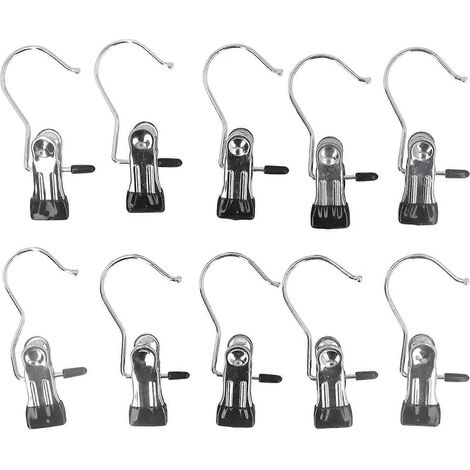 10 pinces de suspension courtes en acier inoxydable, robustes et multifonctionnelles, pour suspendre des dossiers (1/4)
