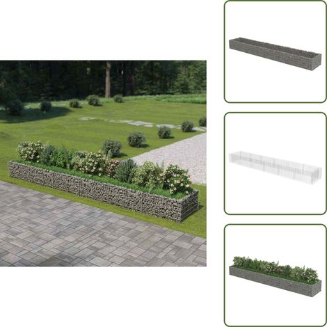 Lit surélevé à gabion Acier galvanisé 540x90x50 cm - Jardiniere - Gabion - Fleurissement - Décoration Extérieur - Bordure Jardin (1/5)