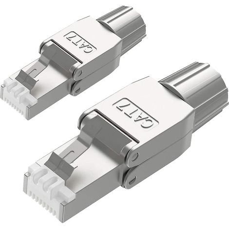 Connecteurs RJ45 Cat7, prise réseau modulaire blindée sans outil pour installation sans fil. (1/4)