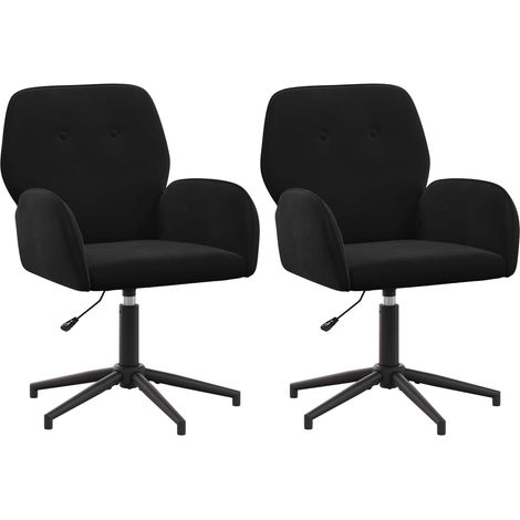 Sillas de escritorio giratorias 2 uds. 54 x 55 x 90 cm Negro vidaXL (1/5)