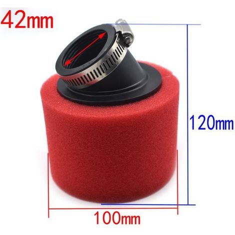 1pc Filtre à air en mousse,42mm,Rouge ou noir,Pour moto Kayo BSE,scooter,motocross (1/4)