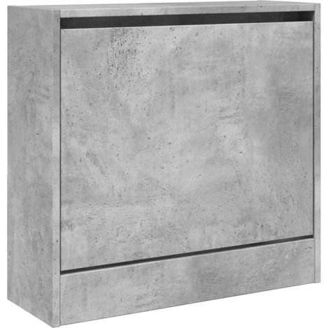 Armoire à chaussures range chaussures rangement meuble entrée couloir salon 60 x 21 x 57 cm bois d'ingénierie gris (1/5)