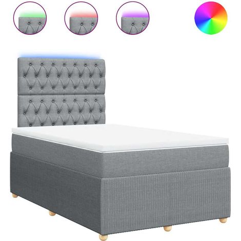 Maison Exclusive - Giroletto a Molle con Materasso Grigio Chiaro 120x200cm Tessuto (1/5)
