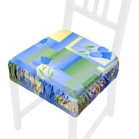 Cuscino Sedia Cotone Sfoderabile Morbido Lavabile Fiori Tulipani Coprisedia Fascia Elastica
