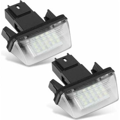 2 pièces Lampe de Plaque d'immatriculation de Voiture à 18 DEL Gauche et Droite pour C3 2002-2009 / BERLINGO / 306 307 406 5008
