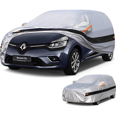 Autoabdeckung 10 Schichten für Renault Clio (1990-2025) 100% Wasserdicht Silber (1/5)