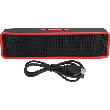 Enceinte Bluetooth Portable Sans Fil Avec Subwoofer Stéréo Radio FM Carte TF Pour Téléphone Et Ordinateur Rouge (1/5)