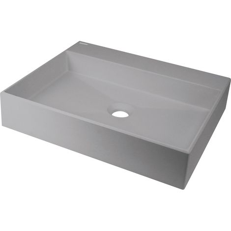 Aufsatzwaschbecken Grau eckig in Granitoptik "Correo" (1/5)