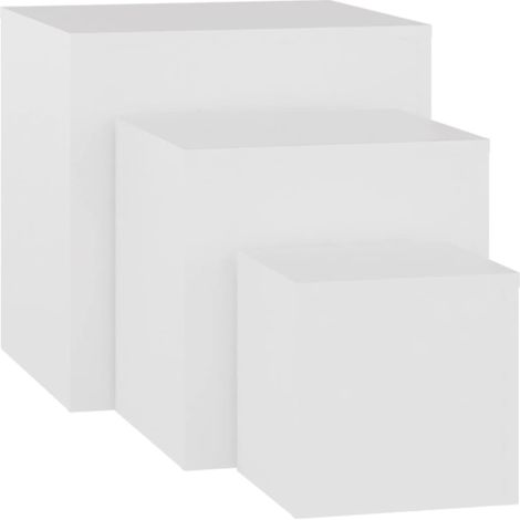 Set di 3 tavolini laterali di supporto per piante in derivati del legno bianco DEC032657