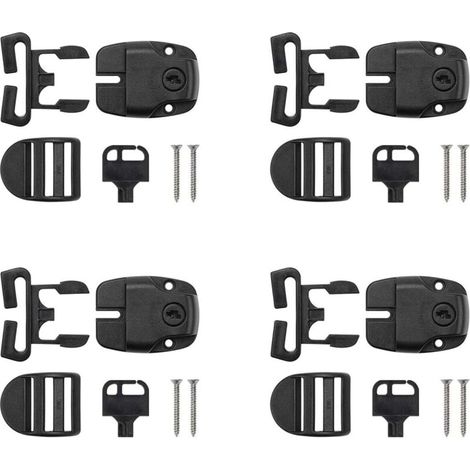 4 Ensembles de Clips de Couvercle de Spa, Kit de Réparation de Loquet de Couvercle de Spa avec Clé et Vis Accessoires Loquet de Couvercle de Spa pour Sangles de Couvercle de Spa (1/4)