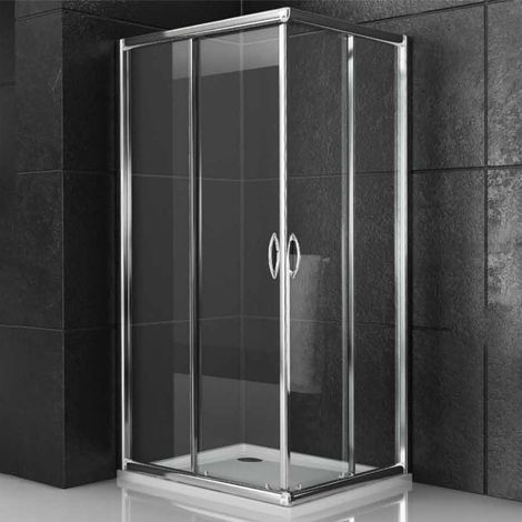 Cabina doccia angolare con ante scorrevoli cristallo temprato 6 mm misure 87-90x87-90xh190 cm - confezione 1 (1/5)