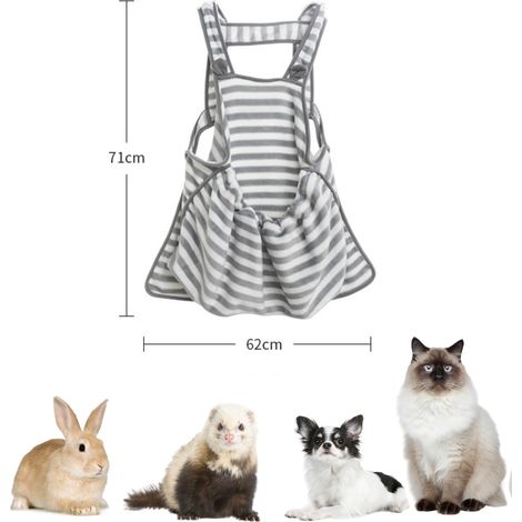 Bretelles - Petit sac à main pour animaux de compagnie, doux et respirant, mains libres, tablier d'épaule/de poitrine, sac adhésif adapté aux petits chiens, chats, furets et lapins (gris) (1/4)