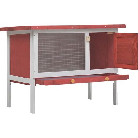 Maison Exclusive - Conigliera per Esterni con Piano Singolo Rossa in Legno (1/5)