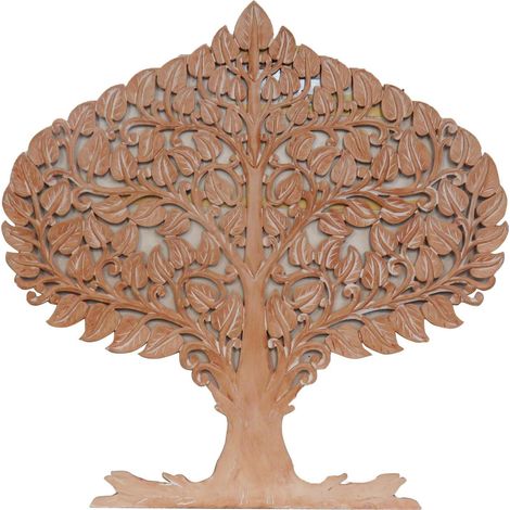 Statue murale arbre bois élégance naturelle - Beige nature bois