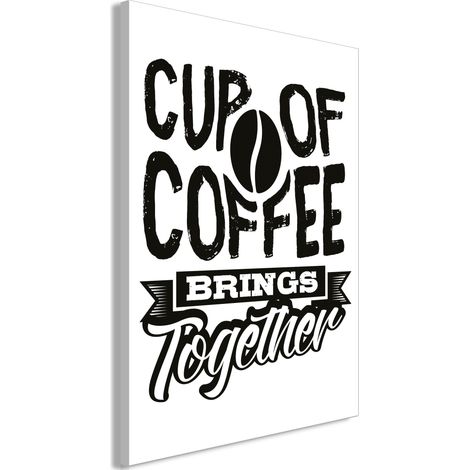 Quadro - Cup of Coffee Brings Together (1 Part) Vertical - 40x60 (1/4)