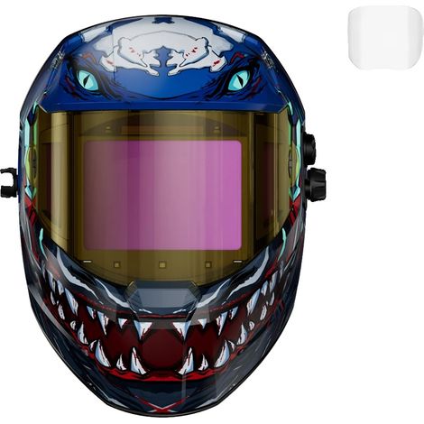 Schweißhelm, automatisch abdunkelnd, solarbetrieben, Wütende Haie (1/2)