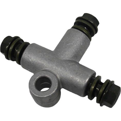 Raccord en T 3 voies pour flexible de frein hydraulique de moto/quad, 10 mm, en fer. (1/4)