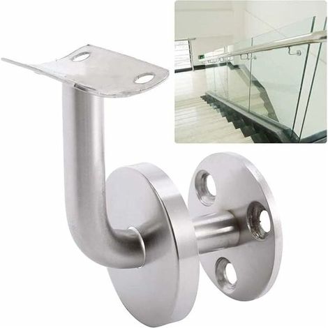 Supporti per ringhiera muro - Supporti in acciaio inox - Set di 4 pezzi - Argento (1/3)