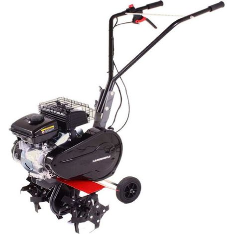 JARDIMECA FTS M100 Motozappa 4T Hp 2,0 Cilindrata 79 cc 4 Frese Diametro 24 cm Larghezza Lavoro 20-46 cm Avviamento Autoavvolgente Trasmissione a Catena Innesto Fresa su Impugnatura con Ruotino di Tra