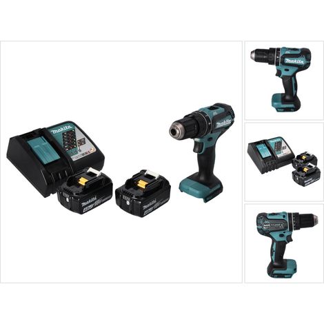 Taladro de percusión sin cable Makita DHP 485 RM 18 V 50 Nm sin escobillas + 2x batería recargable 4,0 Ah + cargador (1/5)