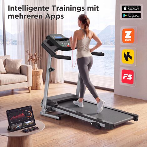 Tapis de course inclinable, 2,5 CV, petit tapis de course pour la maison, tapis de course électrique portable avec poignées, tapis de marche léger, tapis de course compact, tapis de marche avec poigné (1/4)