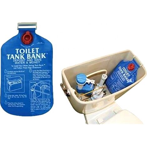2 Stück blaue PVC-Toilettentank-Wassersparbeutel – blaue wassersparende Wassertank-Banktasche – unverzichtbares Zubehör zur Reduzierung des Wasserverbrauchs (1/5)
